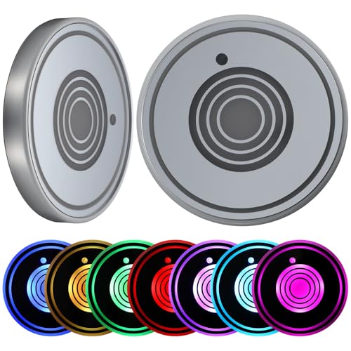 MUSISALY 2 Stück Leuchtende Auto Wasserbecher untersetzer Farben Atmosphärenlicht Langlebiges Material Tage Nutzungsdauer Farbwechselndes Ambientlight für Fahrzeug getränkehalter