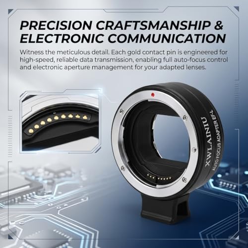 Adaptador EF-L AF para cámaras Canon EF/EF-S a L-Mount | Adaptador Canon EF/EF-S a L con AF completo, IS, EXIF, aleación CNC, sin pérdida, compatible con SL2/S1/S5/S9/Fp L miniatura 2