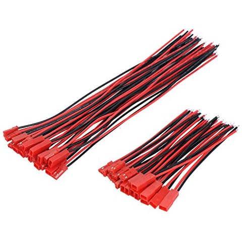 20 Pairs 22 AWG JST Plug Connector 2 Pin Male Female Plug Connector Cable Wire for LED Lamp Strip RC Toys Battery, 4 Inch, 6 Inch Cover