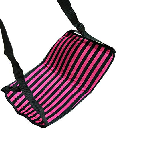 MSQL Airplane Footrest Hammock Soft Knit Fabric Adjustable Height Portable Prevent Swelling And Soreness Provides Relaxation And Comfort,Pinkstripes