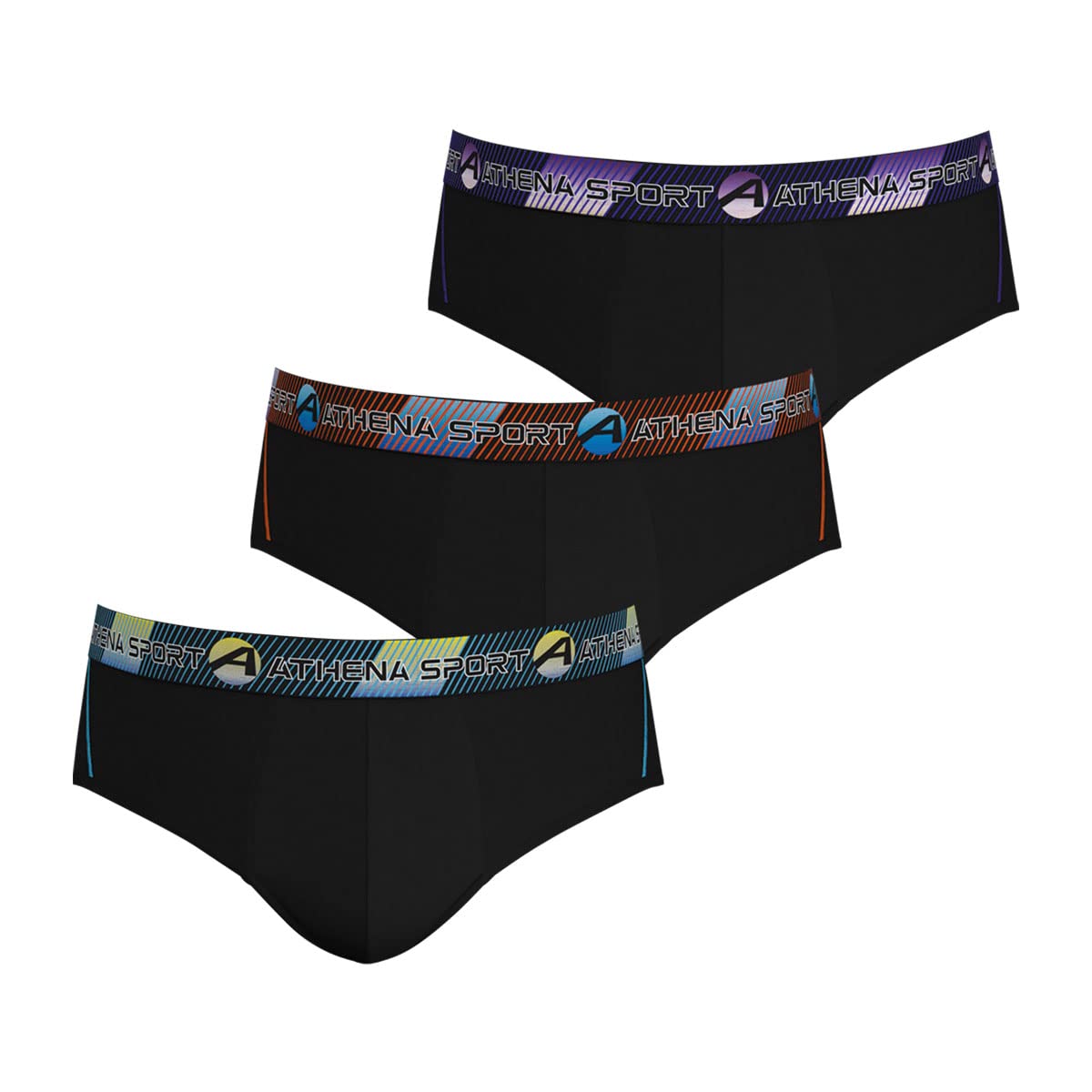 Athena Men's Training LN54 Briefs, Noir/Noir/Noir, M