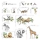 decalmile Wandsticker Dschungel Tiere Baum Zweig XXL Wandtattoo Safari Tiere Elefant Giraffe Leopard Tropische Blätter Wandaufkleber Kinderzimmer Babyzimmer Schlafzimmer Wanddeko