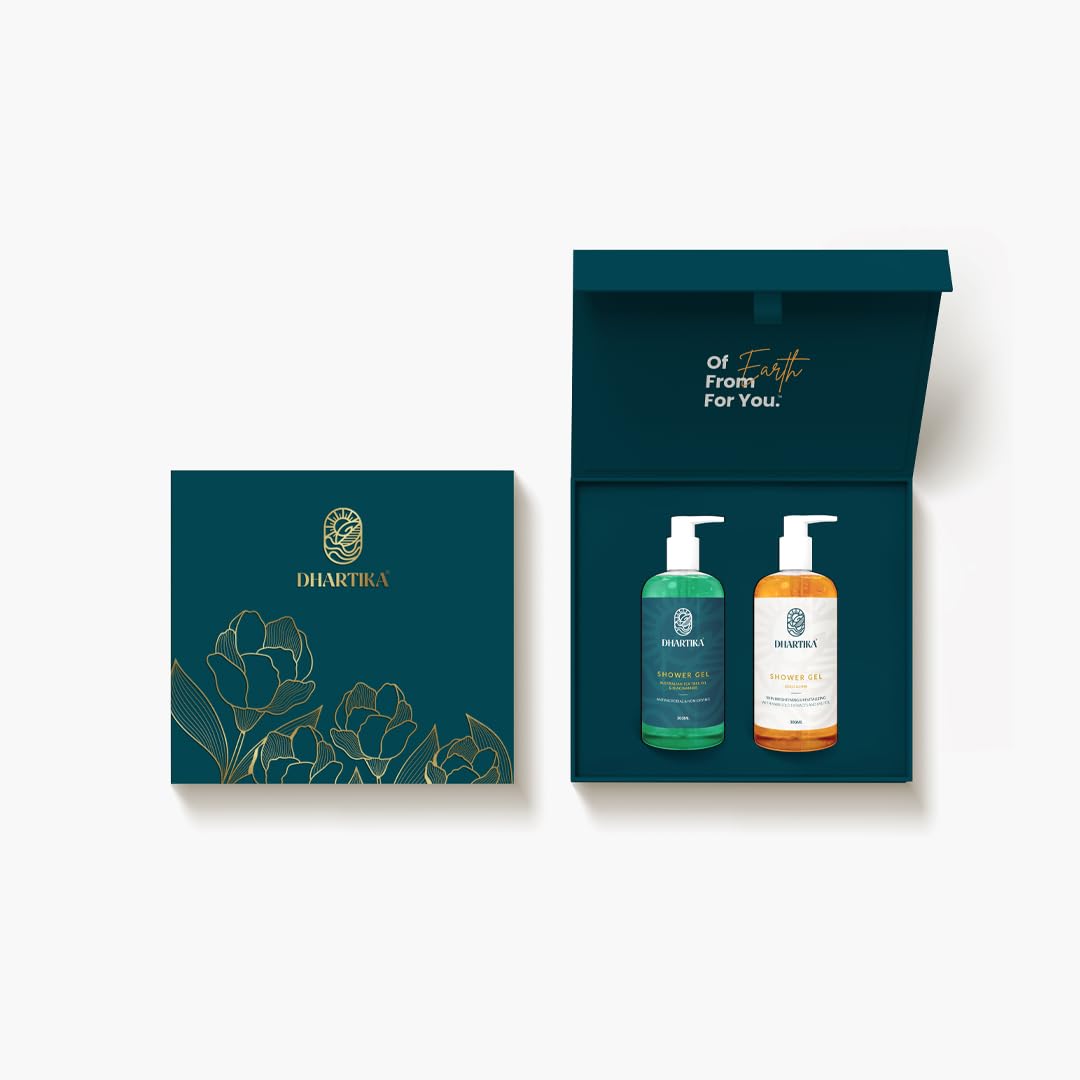 Care Shower Duo Bundle – Gold Glow & Australian Tea Tree Oil Shower Gels for Radiant & Purified Skin-image-1