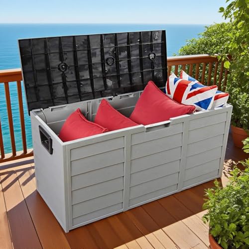 DHAEY 75 Gal Deck Box, Versatile Rolling Storage Solution for