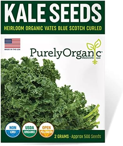 Purely Organic Products Purely Organic Heirloom Kale Seeds (Vates Blue Scotch Curled) - Approx 600 Seeds
