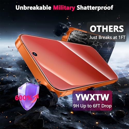 Image of YWXTW [Fashion Badge Privacy Screen Protector for iPhone 17 Pro Max 6.9 Inch 2 Pack + 1 Set Camera Lens Protector, Anti Blue Light Anti Spy 17 Pro Max Glass Screen Protector, Gradient Purple