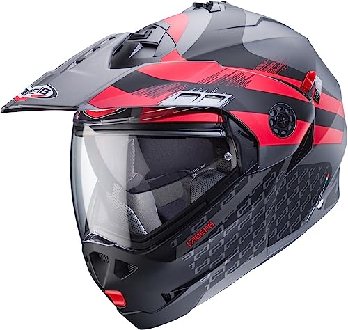 CABERG TOURMAX X SARABE MATT GUN METAL/BLACK/RED L CASCO APRIBILE