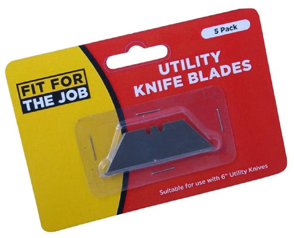 Fit For The Job5 Pack Heavy Duty 60mm 2.3 inch Universal Utility Knife Blades, Retractable Knife Blades, Window Scraper Blade