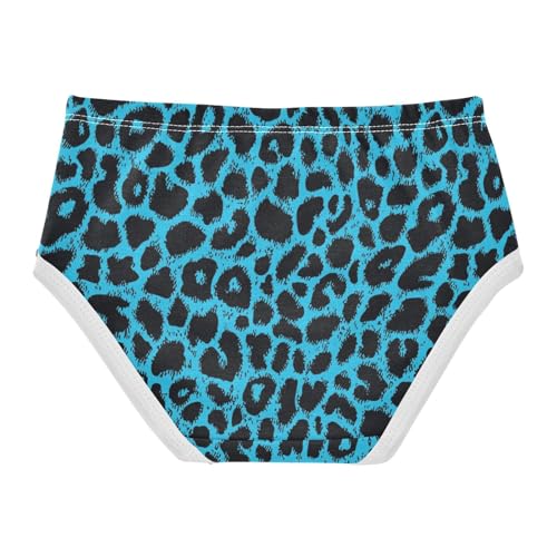 ZZKKO Blue Black Leopard Print Girls Underwear Toddler Panties for Girls Comfort Brief Size 2-8T2