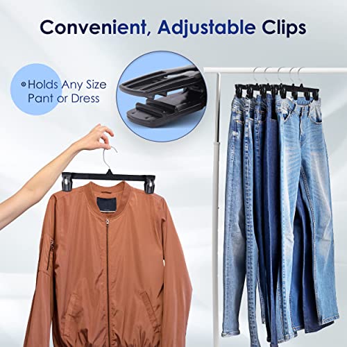 Hanger Central R6012B-25 Pack Heavy Duty Plastic Bottoms Hangers With Ridged Pinch Clips Pants Hangers thumb #2
