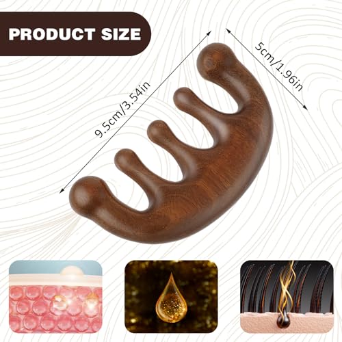 Natural Wood Scalp Massage Comb - Wide Tooth Wooden Hair Brush for Curly/Thick Hair & Gua Sha | Eco-Friendly Hair Comb Massage, Spa & Gift for Women/Men (Stress Relief, Hair Growth) - Image 3