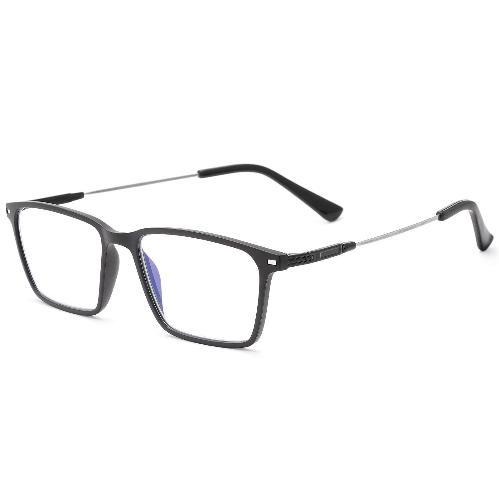LJIMI Progressive Multifocal Computer Reading Glasses No Line Blue Light Blocking Readers with Spring Hinge for Men Women Clear Multifocus Trifocal Lens Eyewear Anti Blue Light Fashion Eyeglasses