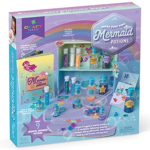 Craft-Tastic â€“ DIY Mermaid Potions Craft Kit â€“ Includes Mermaid Potion Book with Magical Recipies, Enchanted Ingredients, Potion Cabinet & More! â€“ Arts & Crafts for Kids â€“ Fun, Creative & Unique Gift