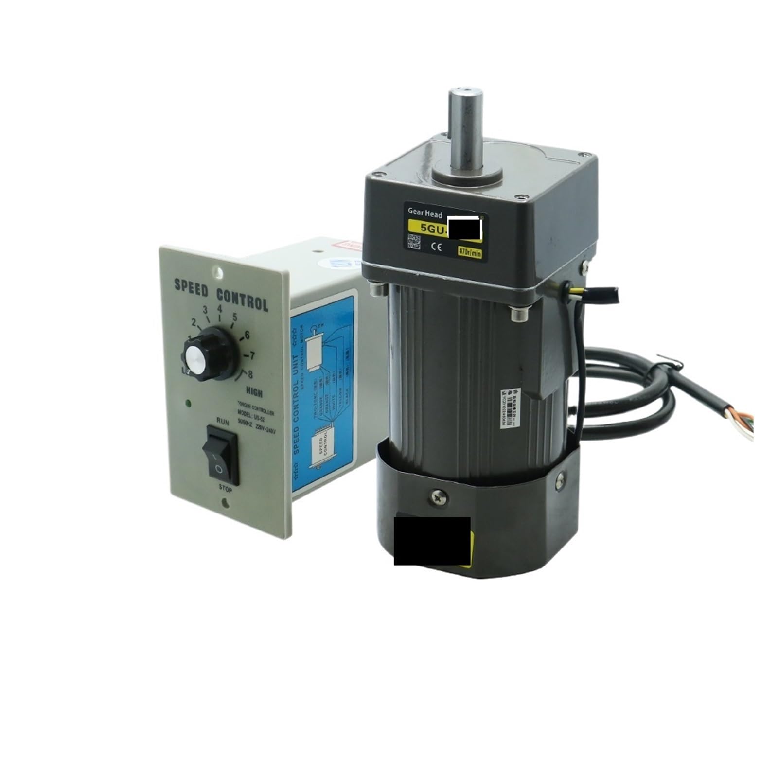 ANERTQUIH Motor 120W AC 110v 220v Single Phase Asynchronous Gear 15mm Shaft+ Speed Controller 5RPM-1350RPM 50/60hz DC(110v,0-186 RPM)