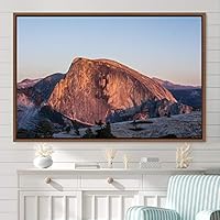 Framed Canvas Wall Art Mountainscape Aerial Dramatic Landscape Mountain Top Multicolor Photography Realism Rustic Warm - 16x24 inches