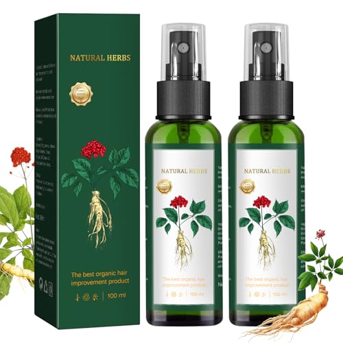 Hair Growth Spray for Women & Men - Natural Scalp Treatment with Ginseng,Ginger Root Extract,Anti Hair Fall Thickening Spray for Faster Regrowth (3.38 fl oz),2pcs