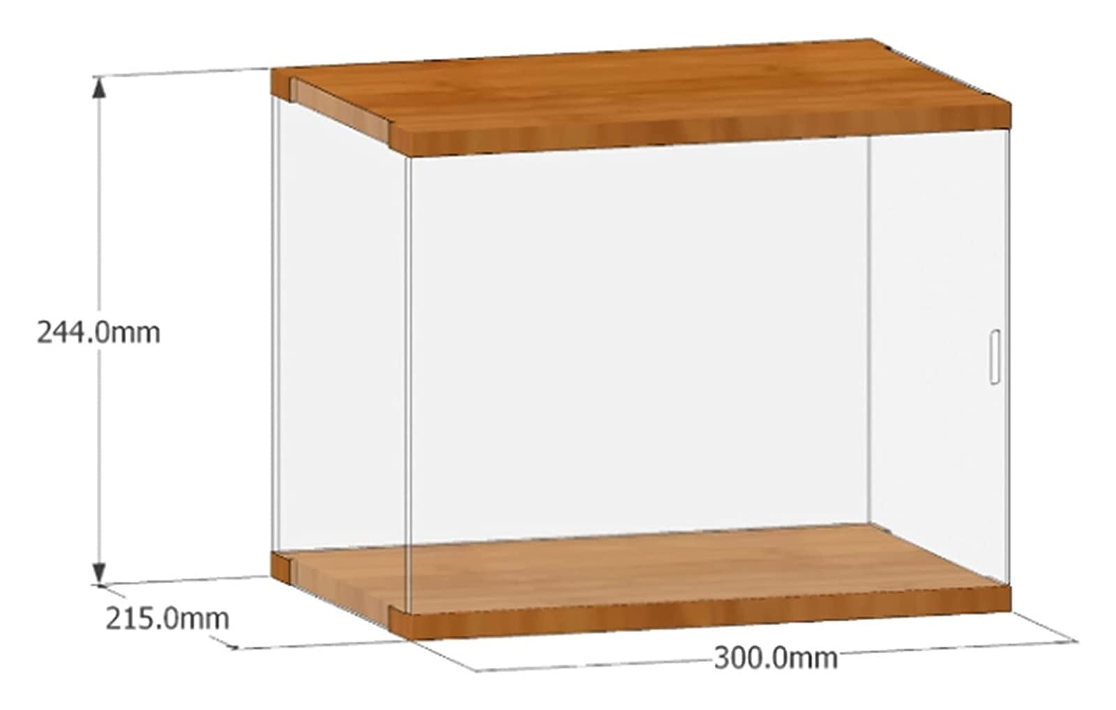 Transparente Estantes Acrílico Vitrina De Vitrina Acrílica, Caja De Almacenamiento Apilable De Madera A Prueba De Polvo For Estantería Organizador De Escritorio De Escritorio, Vitrina De Cubo Extraíb