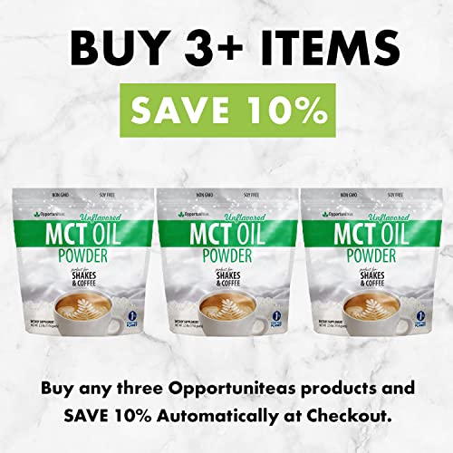 Opportuniteas Mct Oil Powder, Keto Creamer For Coffee,Tea, Drinks&Smoothies, Low Carb Keto Friendly, Boost Energy&Mental Focus, Supplement For Ketogenic Diet, Gluten Free, & Non-Gmo, Unflavored 2.5Lbs #TOP6