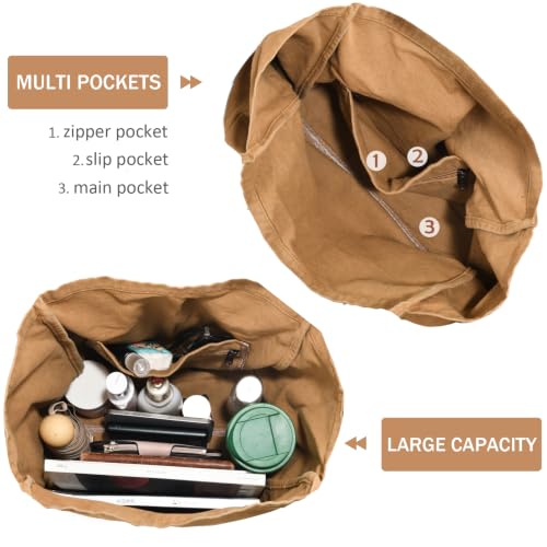 Image of Canvas Tote Bag for Women Large Hobo Shoulder Bag for Work Travel Casual Message Bag Tote Purse handbags