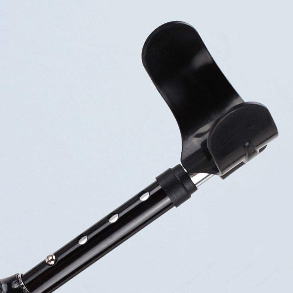 Stampella Nera Strutturata con bracciolo a semicerchio, Bastoni da Passeggio in Alluminio Leggeri e Resistenti, Impugnatura Comoda in PVC, Ausili per la Mobilità a Camminata Facile, Coppia