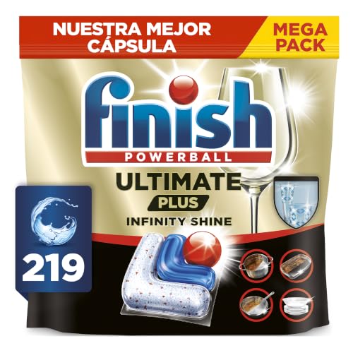 Miniatura 7 de Finish Ultimate Plus Infinity Shine. Pastillas para el Lavavajillas. Limpieza intensiva. brillo diamante + protección vajilla. 219 Pastillas