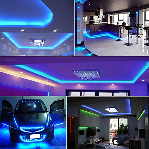 Image of SUYOOULIN LED Strip Lights, 66ft /20m SMD 2835 2400 LEDs Light Strips, 60000LM Flexible AC 110V Waterproof IP68 LED Ribbon, DIY Christmas Home Kitchen Indoor Party Decoration(Blue)