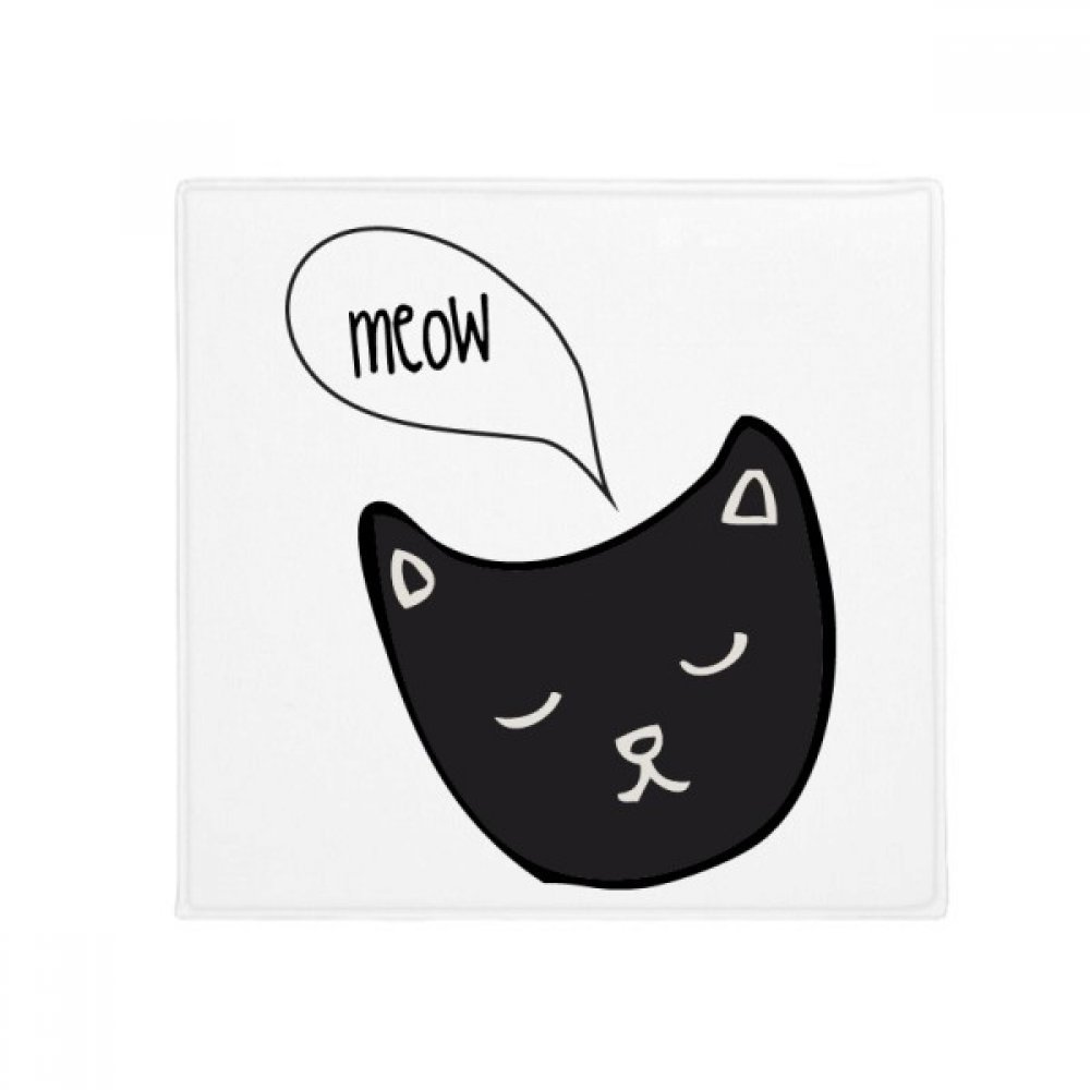 Tapis chat noir antidérapant 50x50 cm en polyester pour salon et cuisine