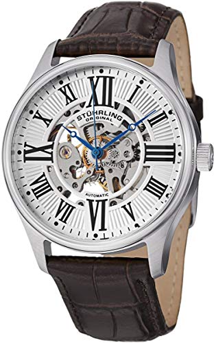 Stuhrling Original Men's 747.01 Atrium Automatic Skeleton Brown Leather Band Watch Stuhrling Original Men's 747.01 Atrium Automatic Skeleton Brown Leather Band Watch