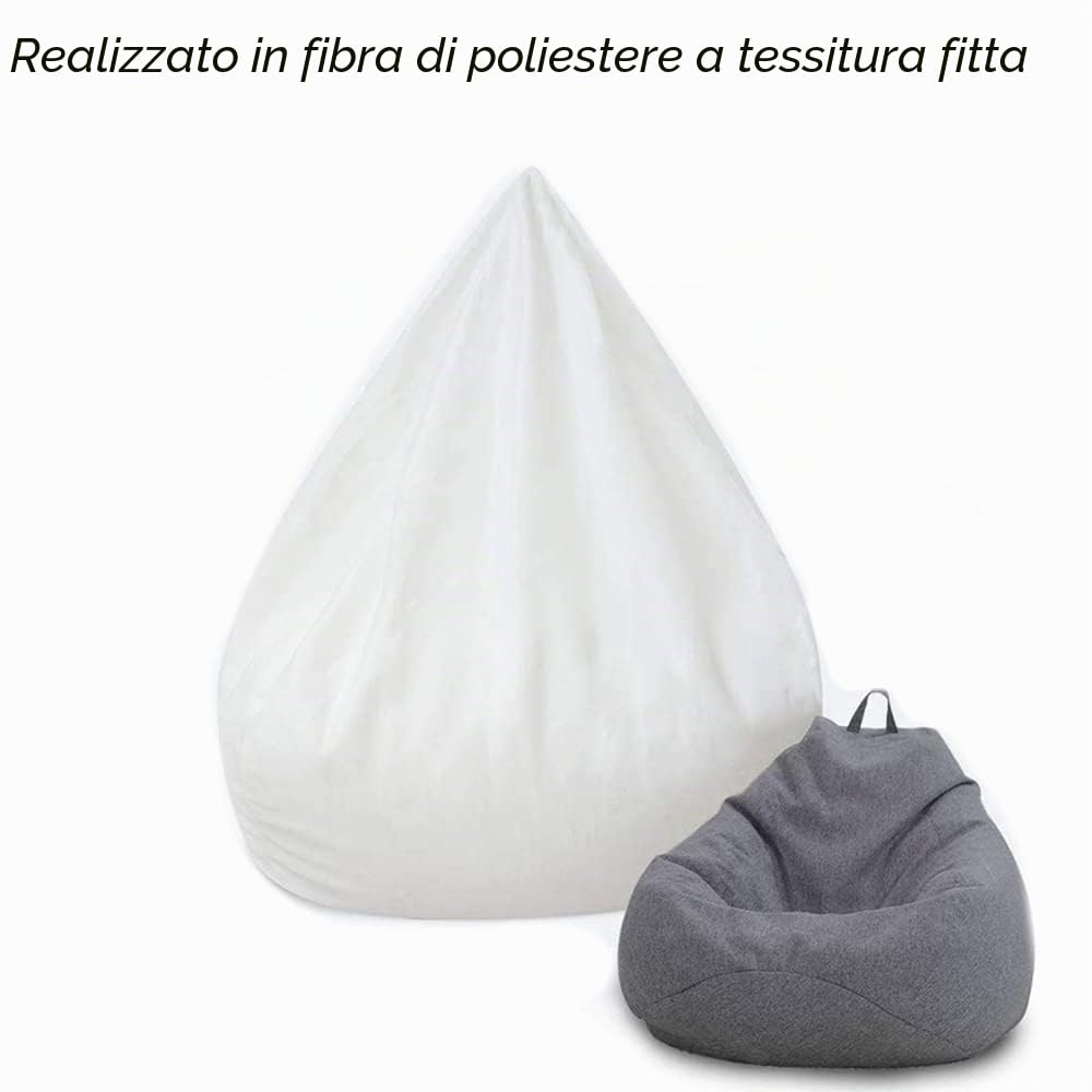Fodera interna per poltrona a sacco, con cerniera, imbottitura di ricambio per la casa, per soggiorno, camera da letto, lettino, sala giochi (grande)