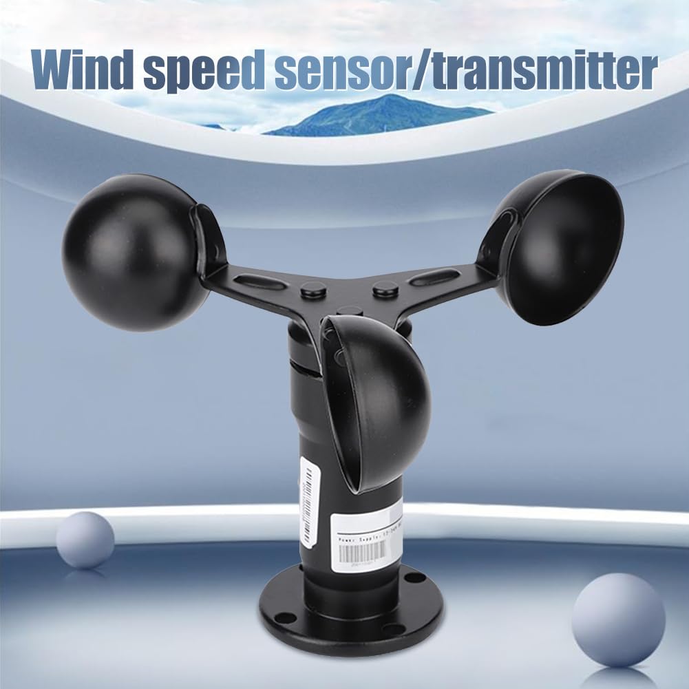 Anemómetro, Dc 12-24V Salida de Señal Sensor de Velocidad del Viento Anemómetro de Aleación de Aluminio para Invernadero, Estación Meteorológica, Muelle, Granja