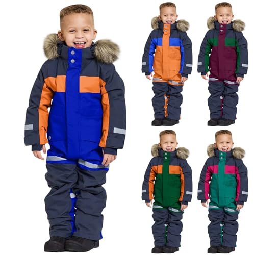 YAOJIWANG Skioverall Kinder Winter Skianzug Unisex Wasserdichte...