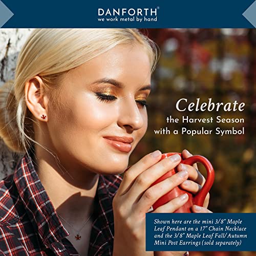 DANFORTH - Maple Leaf Fall/Autumn Mini Post Earrings, 3/8”, Pewter with Surgical Steel Post, Made In USA, Gift Boxed3