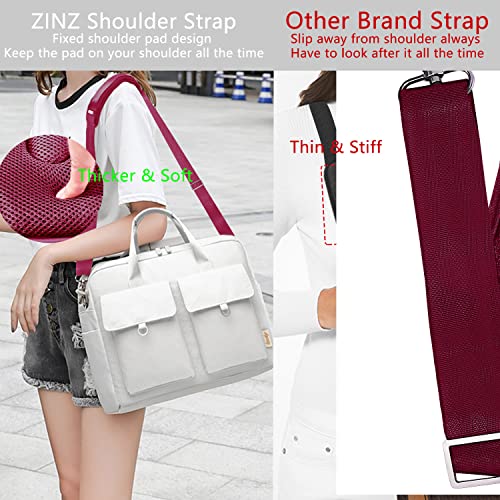 Image of ZINZ Shoulder Strap 78 inch Universal Handbag Strap with Ultra-thick Fixed Padded and Dual Balanced Adjustable Buckles Shoulder Crossbody Strap for Briefcase Messenger Bag Laptop bag Luggage,Red
