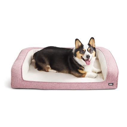 BarkBox Memory Foam Dog Bed with High Density Foam Base for Orthopedic Joint Relief - Crate Lounger, Dog Couch or Sofa Pet Bed - Machine Washable Cover and Water-Resistant Lining - Toy Included