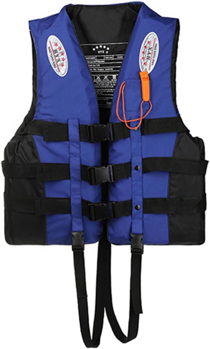 Lifejackets for Adults, Adult Kayak Vest High Buoyancy Swim Vest Women’s Men’s Adjustable Straps Safety Jacket Swimming Fishing (Blue, Large)