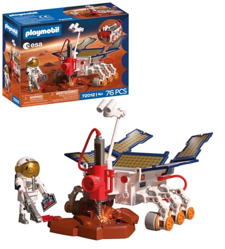 PLAYMOBIL Space ESA Mars-Erkundungsrover | Astronaut - Fahrbarer Rover mit Bohrer & Solarpaneelen | Hochwertiges Weltraum Spielzeug Set fĂĽr Kinder ab 4 Jahren | 72012