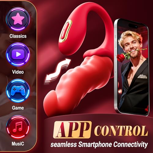 Women Sex Toys Dildo Vibrator - Licking Tongue Vibrators G Spot Vibrator Tongue Toy,3 Wiggling Vibration, Anal Clit Teasing Stimulator APP Remote Control Adult Toy for Female Men Couples Rose Sex Toy - Image 5