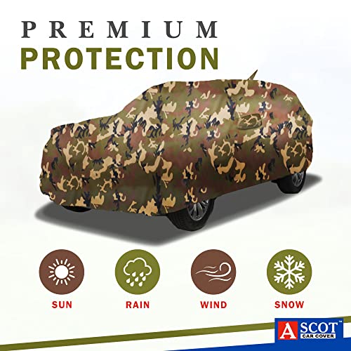 Image of ASCOT, CAR COVER Premium Water-Resistant & Heat-Resistant Car Cover for TATA NEXON 2023-2026 Extra Strong & Dust Proof Jungle Military UV Proof (NEXON Creative DT, Jungle Military, Car Body Cover)
