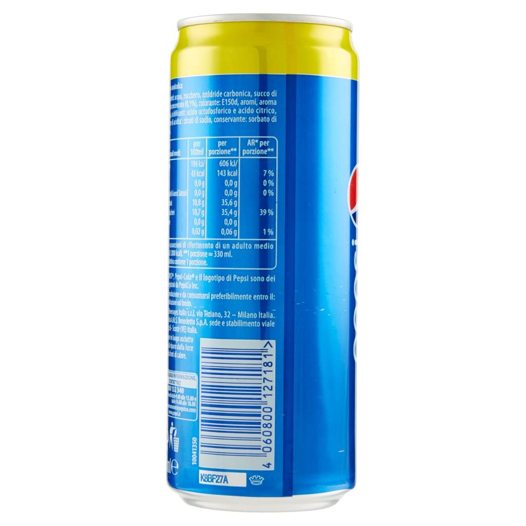 Pepsi Lot de 48 boîtes de boisson gazeuse au citron vert 330 ml