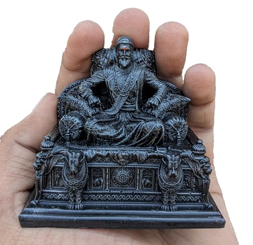 Image of Chatrapati Shivaji Maharaj Rajeshahi Statue for Car Dashboard and Home (Copper Color) (3 inch)
