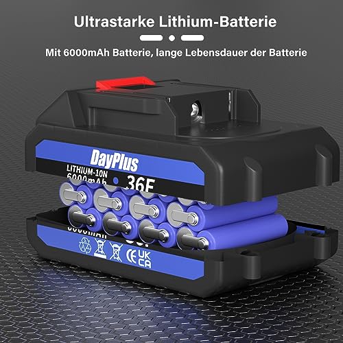 21V Bürstenloser Akku Schlagschrauber, 3 in 1 Elektrischer Schraubenschlüssel, 3400RPM mit 12 Bits Zum Bohren und Lösen Von Schrauben, 450N.M mit Trigger Led Licht, 6000mAh Hochleistungsbatterie – Bild 8