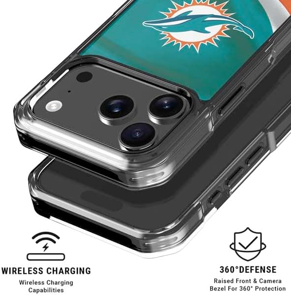 Skinit Phone Case Compatible with MagSafe iPhone 17 Pro Max - Officially Licensed NFL Miami Dolphins Design