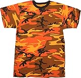Army Universe Orange Camouflage Short Sleeve T-Shirt + Pin - Size Medium (37'-41')