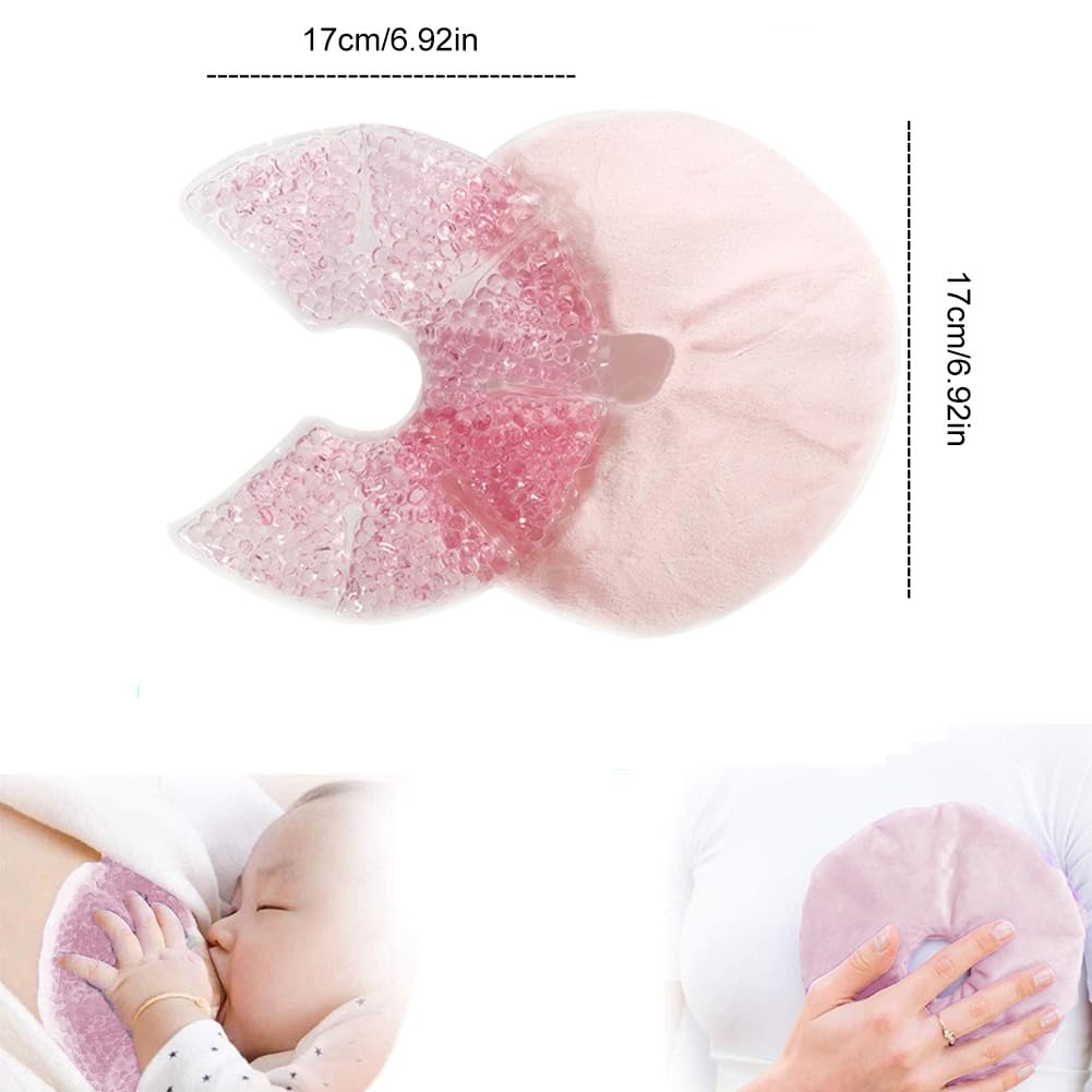 Almohadillas Terapia Mama,Almohadillas Terapia de Pecho,Paquete Gel para Pecho,Almohadillas Gel para Lactancia Frio y Caliente,Almohadillas de Frío y Calor para Pecho,para Terapia de Pecho,Rosa