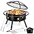 Joyfair 30inch Fire Pit, Outdoor Wood Burning Bonfire Firepit BBQ Grill with Cover & Poker Accessories Kit, Heavy Duty Round Camping Fire Pits with Spark Screen for Outside Patio Backyard (Large)