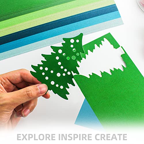 60 Sheets Christmas Green Linen Texture Colored Card Stock Paper 92Lb Colorful Paper For Diy Art Scrapbook, Paper Crafting,School Supplies #TOP4