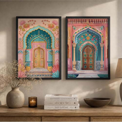 Image of Suneree Traditional Indian Wall Art - Set of 2 (ART 13, 13x19 INCHES)