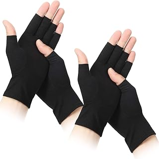 2 Pair Unisex Half Finger Gloves, Sunscreen Gloves UV Protection Sunblock Gloves for Driving Riding Fishing Golfing Outdoor Activities Fingerless Gloves in Common Size