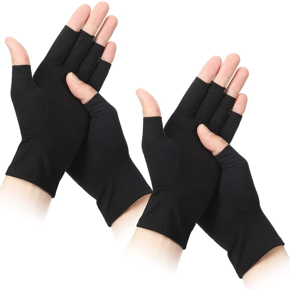 2 Pair Unisex Half Finger Gloves, Sunscreen Gloves UV Protection Sunblock Gloves for Driving Riding Fishing Golfing Outdoor Activities Fingerless Gloves in Common Size