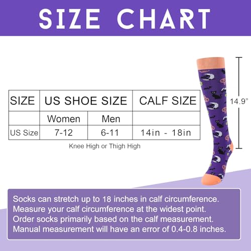 Image of Junely Compression Socks for Women Knee High Festival for Running Athletic Nurses Pregnant Women Work Support Travel Flight
